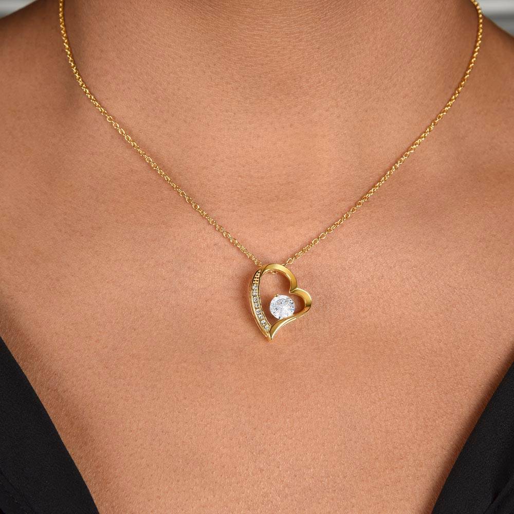 To My Beautiful Daughter Forever Love Heart Pendant Necklace