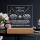 A stunning Square Acrylic and the beautiful Love Knot Necklace for Mum. The beautiful wife heartfelt message is showcased on crystal-clear acrylic, making this set a striking focal point in any space. Paired with the charming Love Knot Necklace.