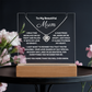 A stunning Square Acrylic and the beautiful Love Knot Necklace for Mum. The beautiful wife heartfelt message is showcased on crystal-clear acrylic, making this set a striking focal point in any space. Paired with the charming Love Knot Necklace.