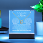 Sow Mom how much you love her with this stunning Square Acrylic and the beautiful Forever Love Heart Necklace for Mum. The beautiful wife heartfelt message is showcased on crystal-clear acrylic, making this set a striking focal point in any space. Paired with the charming Forever Love Heart Necklace in 14k white Gold or 18k gold plated.