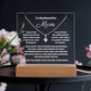 A stunning Square Acrylic plaque paired with the beautiful Alluring Beauty Pendant, Embellished With Cubic Zirconia Crystals Necklace for Mum. The beautiful mum heartfelt message is showcased on crystal-clear acrylic, making this set a striking focal point in any space. Paired with the charming Alluring Beauty Necklace.