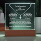 A stunning Square Acrylic plaque paired with the beautiful Alluring Beauty Pendant, Embellished With Cubic Zirconia Crystals Necklace for Mum. The beautiful mum heartfelt message is showcased on crystal-clear acrylic, making this set a striking focal point in any space. Paired with the charming Alluring Beauty Necklace.