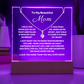 A stunning Square Acrylic plaque paired with the beautiful Alluring Beauty Pendant, Embellished With Cubic Zirconia Crystals Necklace for Mum. The beautiful mum heartfelt message is showcased on crystal-clear acrylic, making this set a striking focal point in any space. Paired with the charming Alluring Beauty Necklace.