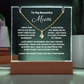 A stunning Square Acrylic plaque paired with the beautiful Alluring Beauty Pendant, Embellished With Cubic Zirconia Crystals Necklace for Mum. The beautiful mum heartfelt message is showcased on crystal-clear acrylic, making this set a striking focal point in any space. Paired with the charming Alluring Beauty Necklace.