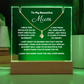 A stunning Square Acrylic plaque paired with the beautiful Alluring Beauty Pendant, Embellished With Cubic Zirconia Crystals Necklace for Mum. The beautiful mum heartfelt message is showcased on crystal-clear acrylic, making this set a striking focal point in any space. Paired with the charming Alluring Beauty Necklace.