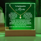 A stunning Square Acrylic plaque paired with the beautiful Alluring Beauty Pendant, Embellished With Cubic Zirconia Crystals Necklace for Mum. The beautiful mum heartfelt message is showcased on crystal-clear acrylic, making this set a striking focal point in any space. Paired with the charming Alluring Beauty Necklace.