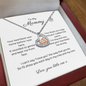 Baby feet heart necklace keepsake message gift for new mom. 