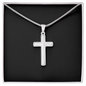 Stunning Stainless Steel Cross Necklace with Gift box. Adjustable snake chain (18" - 22") and attaches with a lobster clasp.