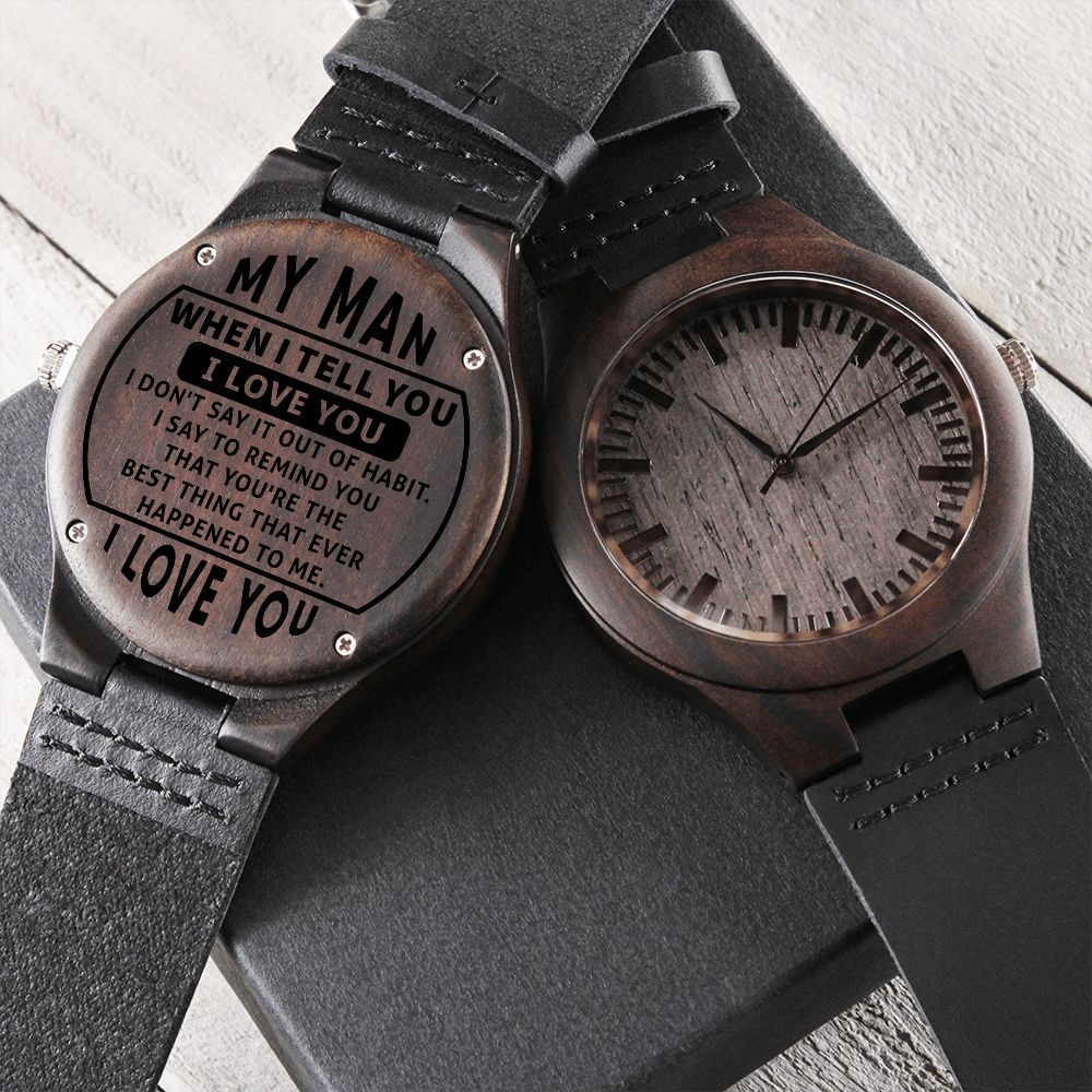 My man engraved watch clearance
