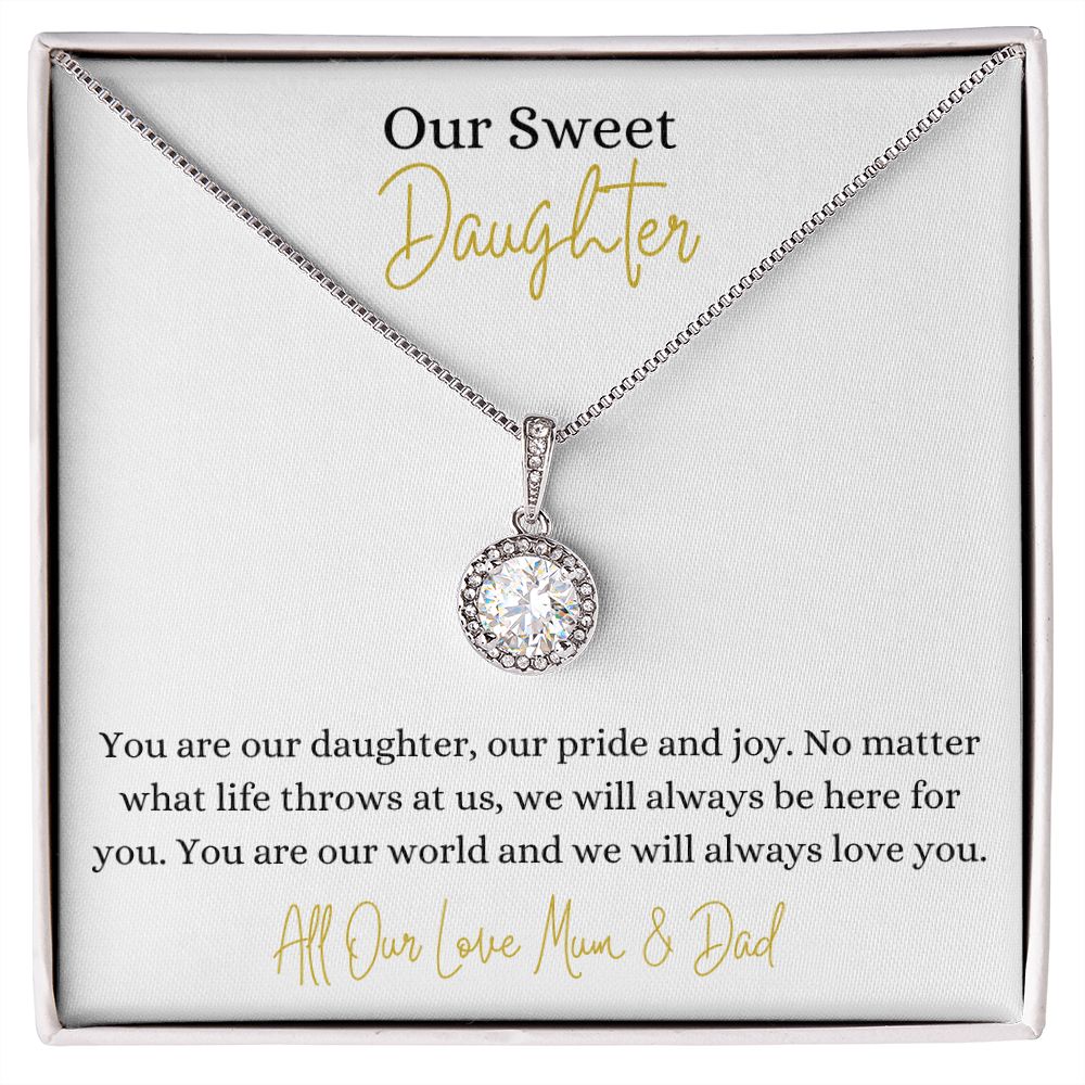 14k white gold finish Pendant Necklace With 8mm cushion-cut center cubic zirconia crystal