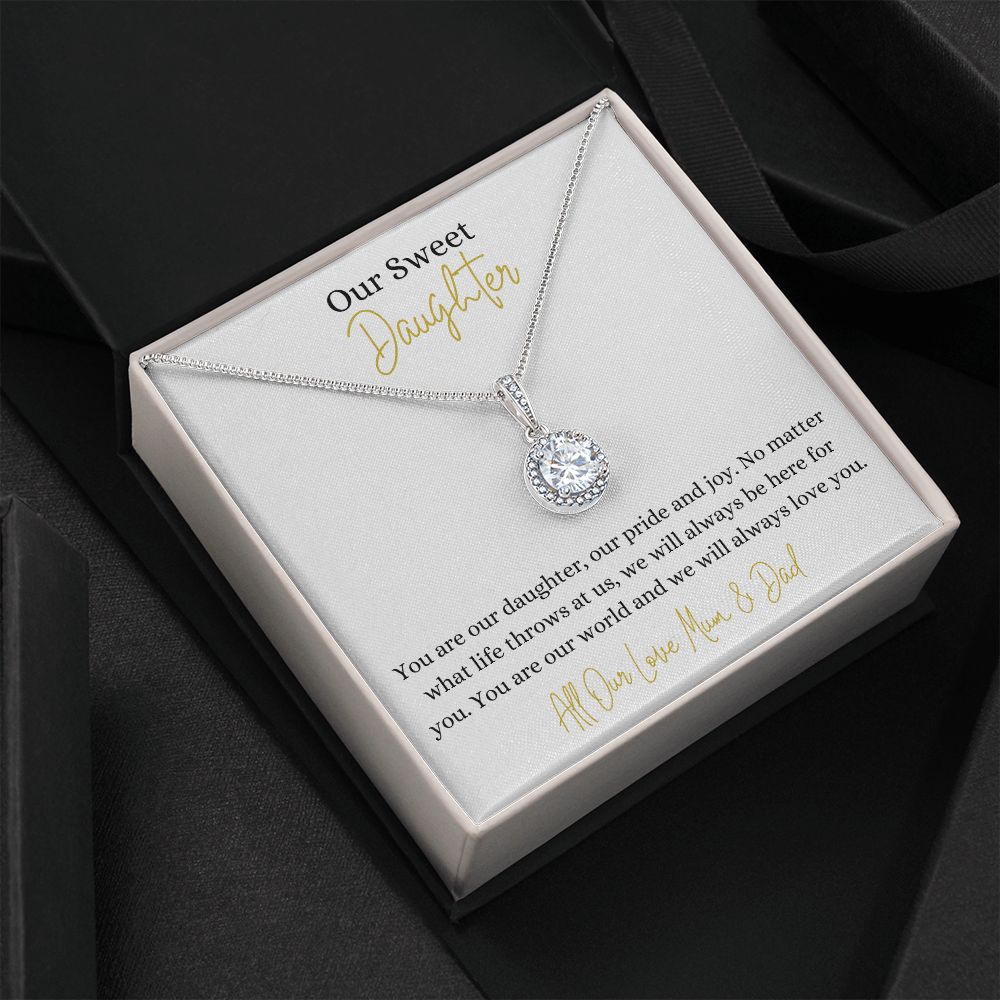 14k white gold finish Pendant Necklace With 8mm cushion-cut center cubic zirconia crystal