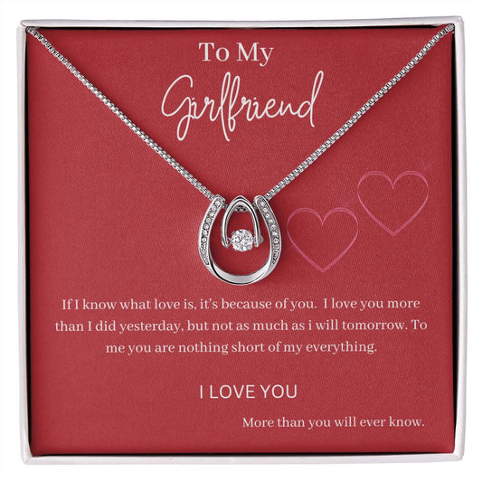 To My Girlfriend Lucky In Love Necklace