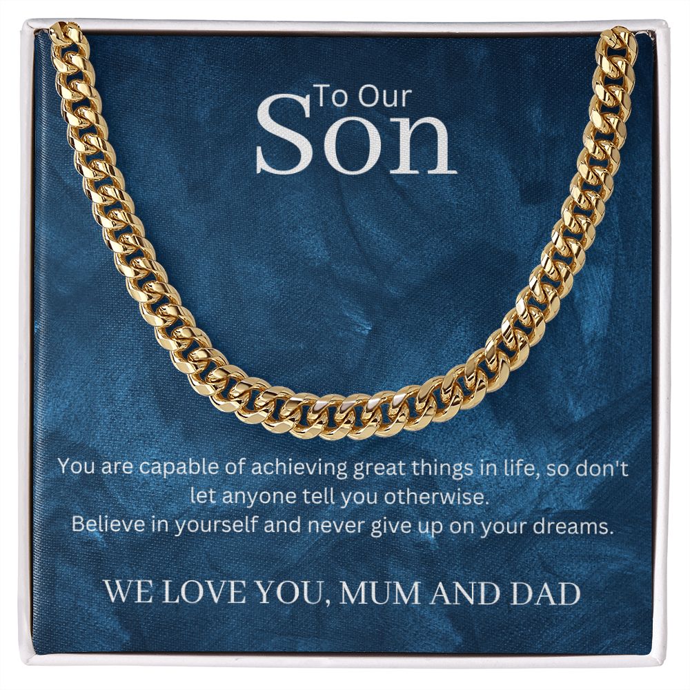 To Our Son Cuban Link Chain
