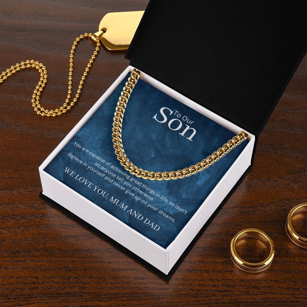 To Our Son Cuban Link Chain