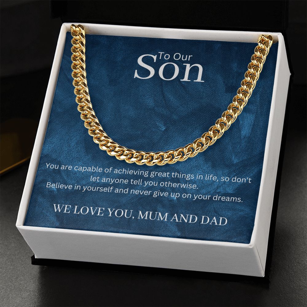 To Our Son Cuban Link Chain
