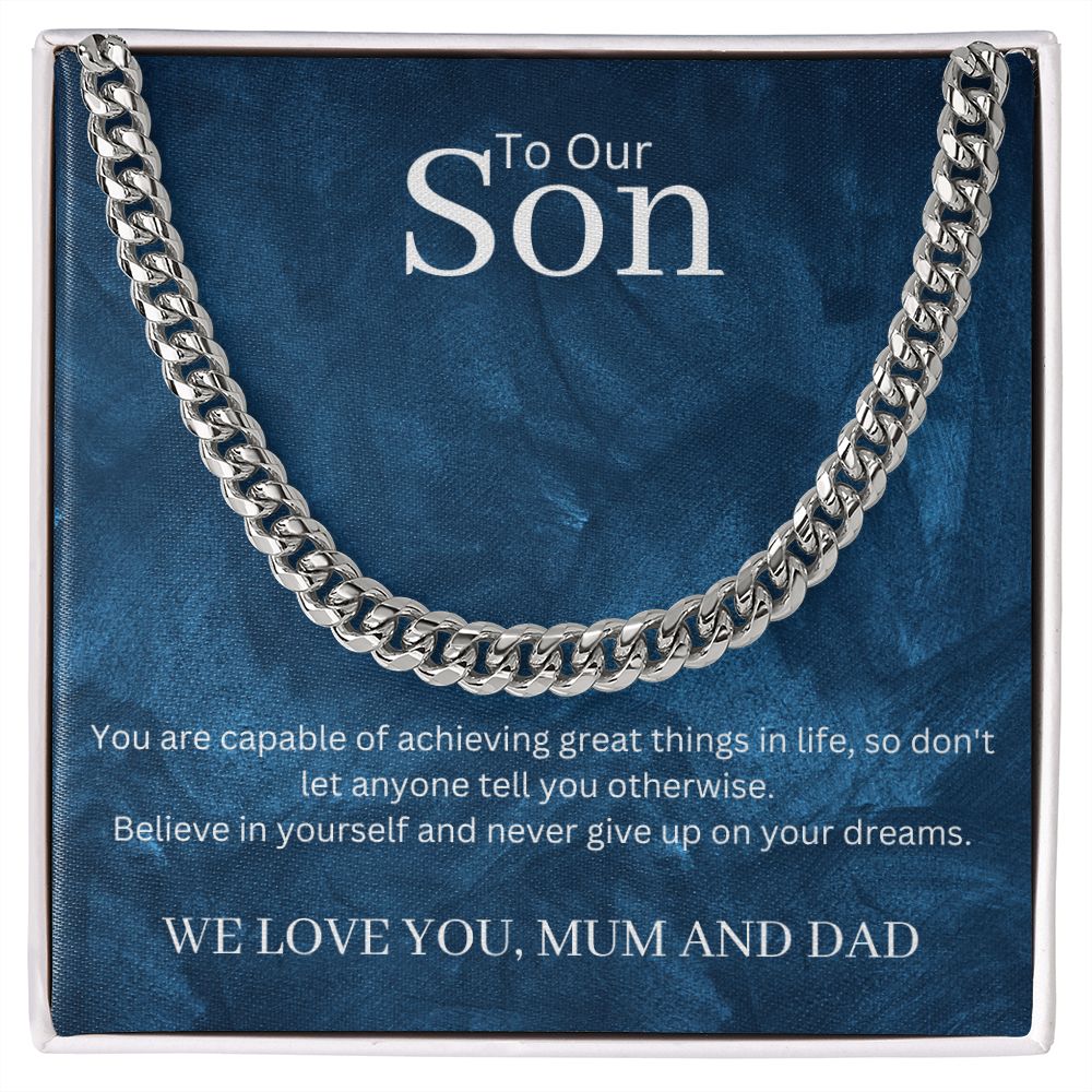 To Our Son Cuban Link Chain