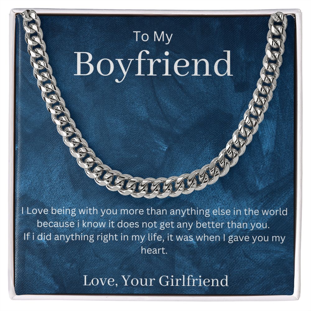 To My Boyfriend Cuban Link Chain