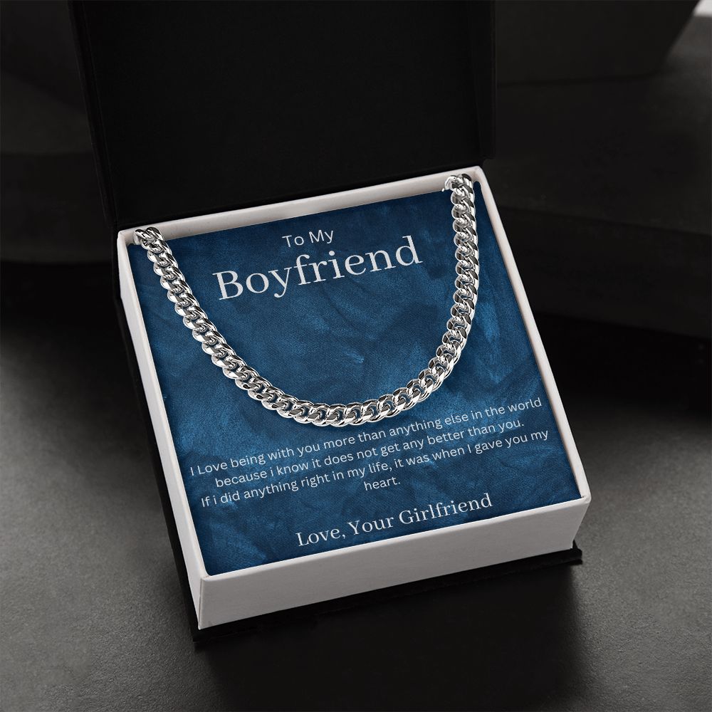 To My Boyfriend Cuban Link Chain