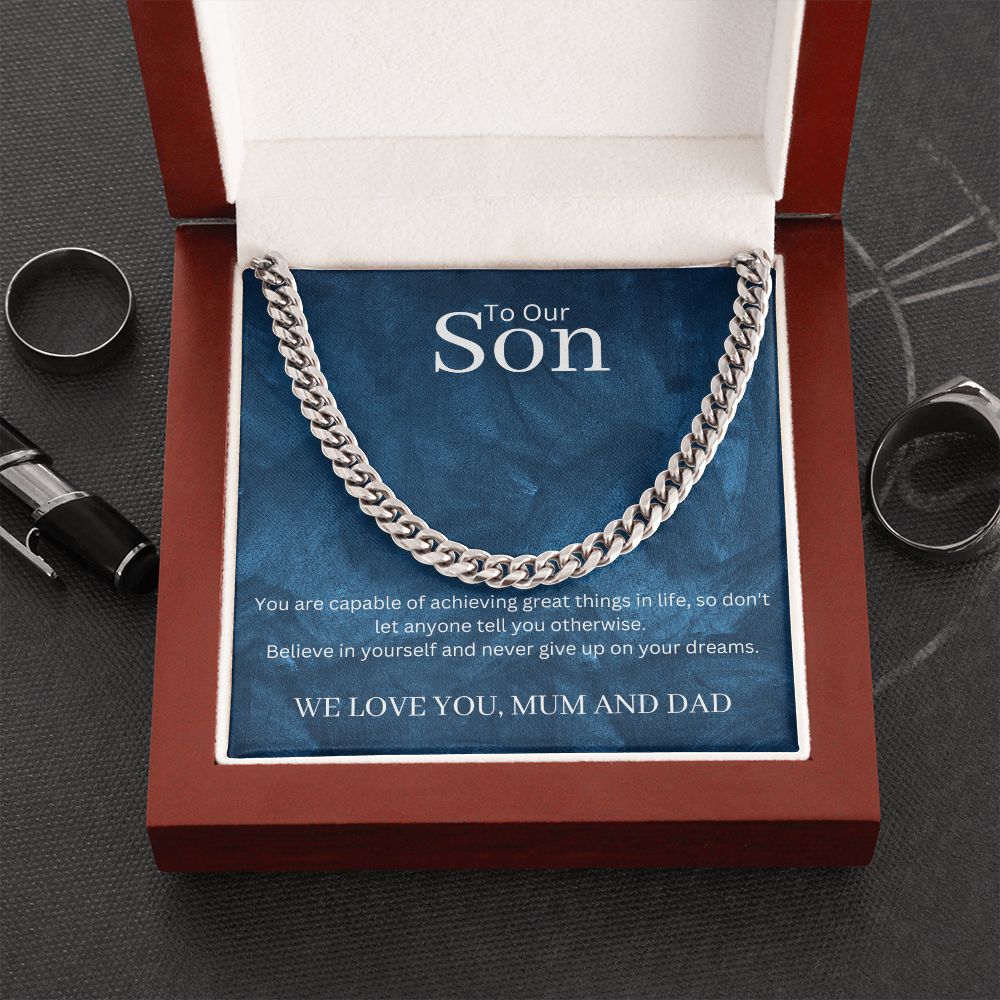 To Our Son Cuban Link Chain