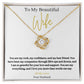 14k white gold or 18k yellow gold finish wife pendant necklace with cubic zirconia crystals