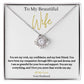 14k white gold or 18k yellow gold finish wife pendant necklace with cubic zirconia crystals