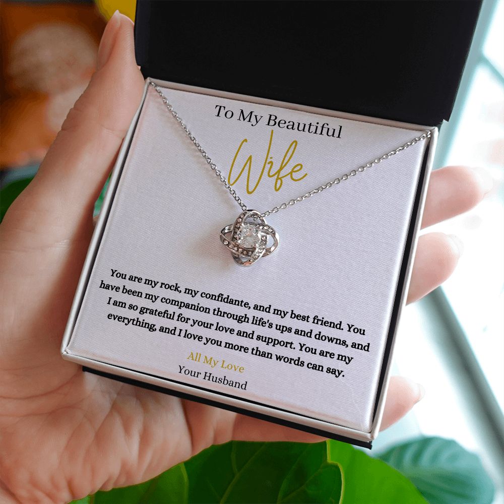 14k white gold or 18k yellow gold finish wife pendant necklace with cubic zirconia crystals