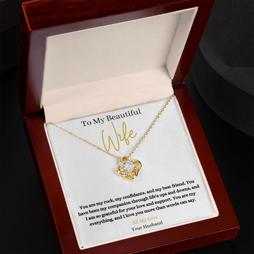 14k white gold or 18k yellow gold finish wife pendant necklace with cubic zirconia crystals