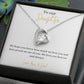 14k or 18k Finish Daughter Heart Pendant Necklace with Cubic Zirconia Crystals